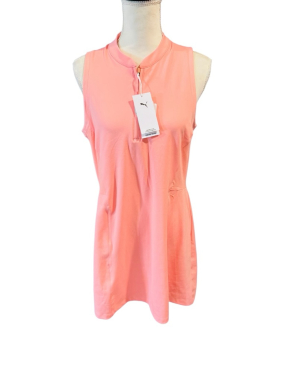 Women's Puma Pink Sleeveless Golf Dress L with shorts - Picture 2 of 6